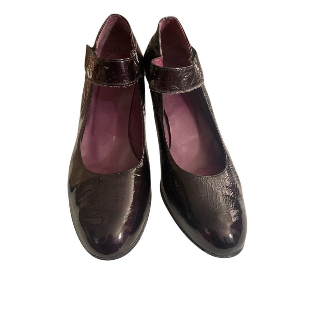 France Mode Patient Leather Heels Women’s Burgundy Size 10/10.5 - Picture 1 of 7